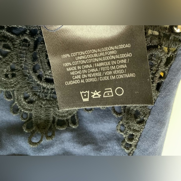 T Tahari Tunic Blue with Black Lace Lined Dress - Picture 5 of 9